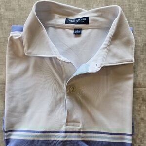 Peter Millar Men's Striped Polo Golf Shirt - Large